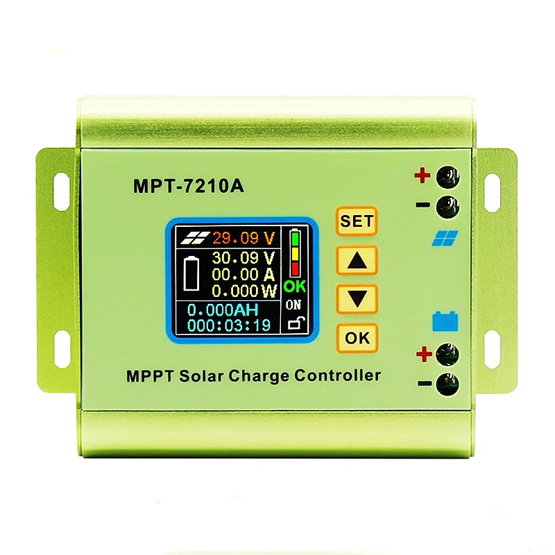 MPT-7210A MPPT Solar Controller Voltmeter Boost Module 24V-72V Battery Charger Solar Panel Battery Regulator Charge Controller