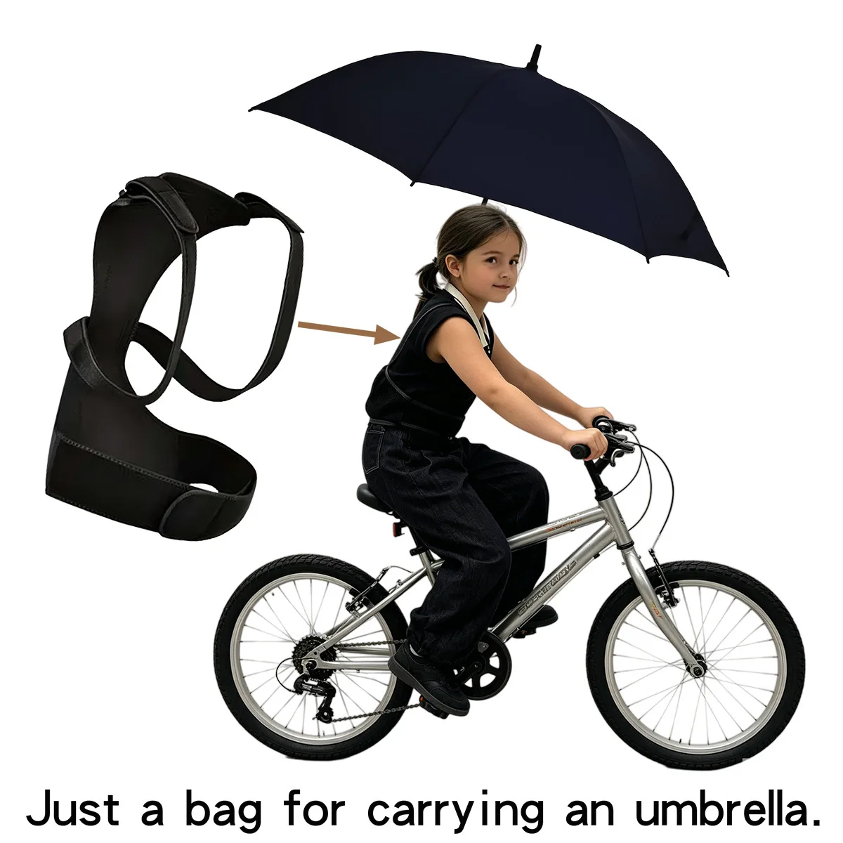 Hands‑Free Umbrella Holder Backpack Strap, Back‑Mount Sun Umbrella Support Bracket, Adjustable Umbrella Back Harness for Outdoor