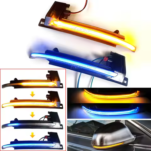 2pcs Dynamic Turn Signal LED Light Side Mirror Indicator For Audi A3 8P A4 A5 B8 Q3 A6 S6 SQ3 A8 D3 8K