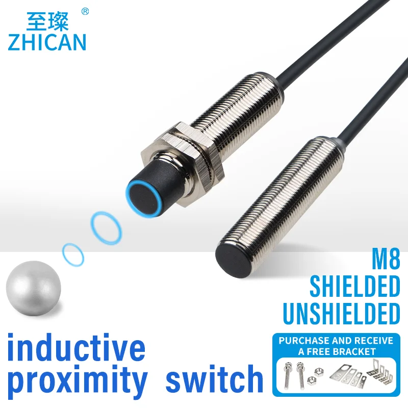 IP68 waterproof proximity switch high temperature sensor M8 diameter metal sensor NPN normally open PNP three-wire 24V