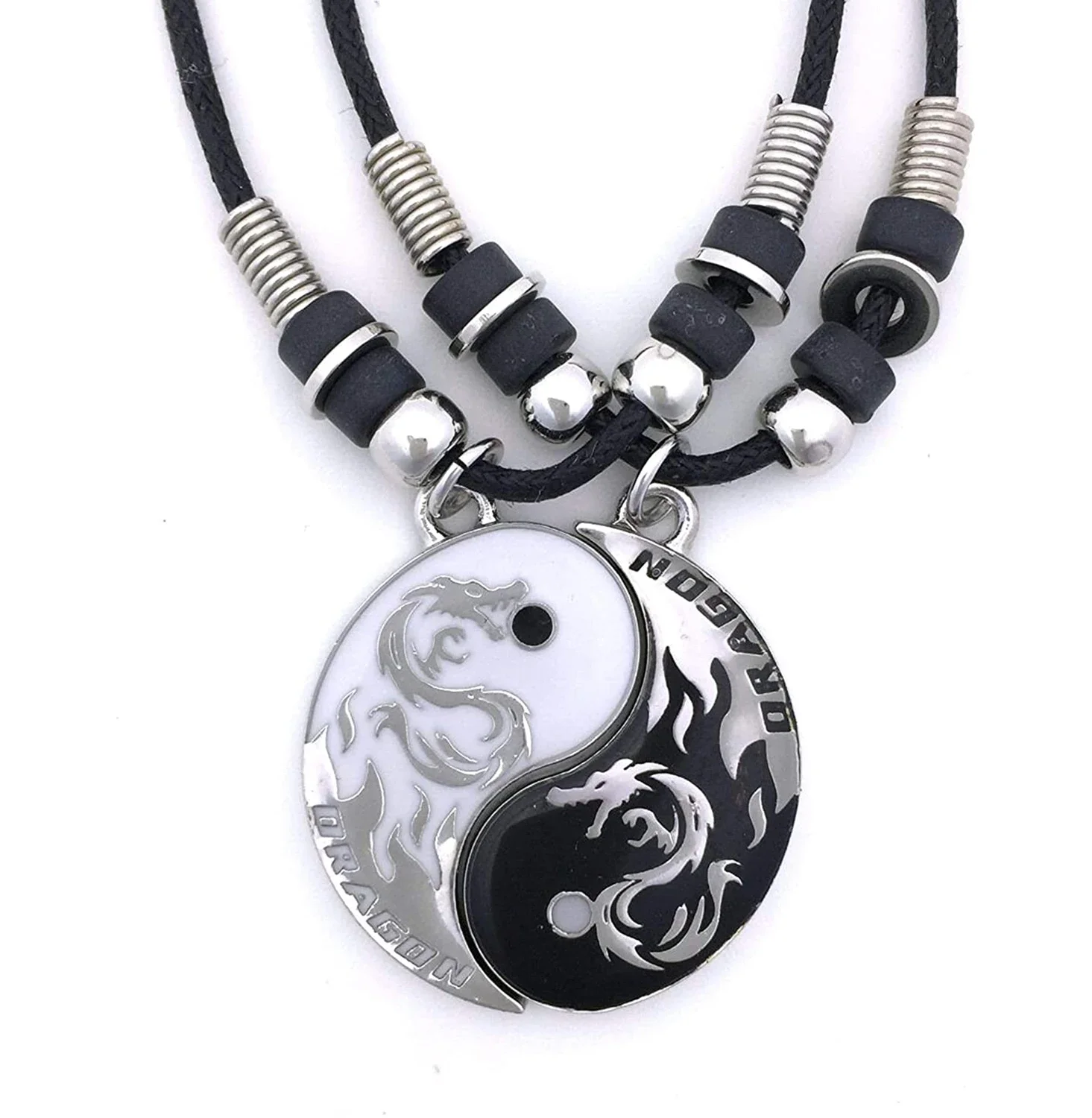 2Pcs Dragon Tai Chi Couple Necklaces For Women Men Lovers Best Friends Trendy Yin Yang Pendant Necklace Fashion Jewelry Gifts