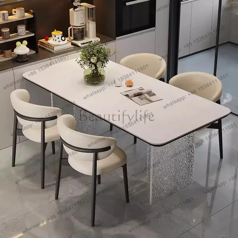 Slate dining table Modern minimalist acrylic suspended creative table