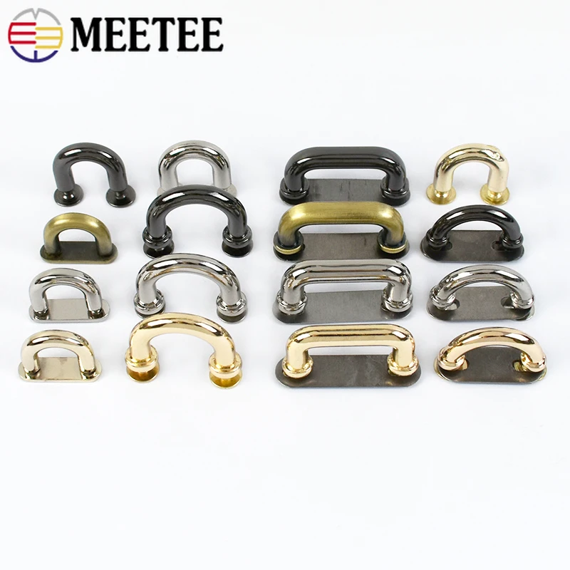 10Pcs Deepeel Metal D Ring  Arch Bridge Buckle Bag Strap Side Clip Clasp Handbag Leather Screw Connector Hook Hardware Material