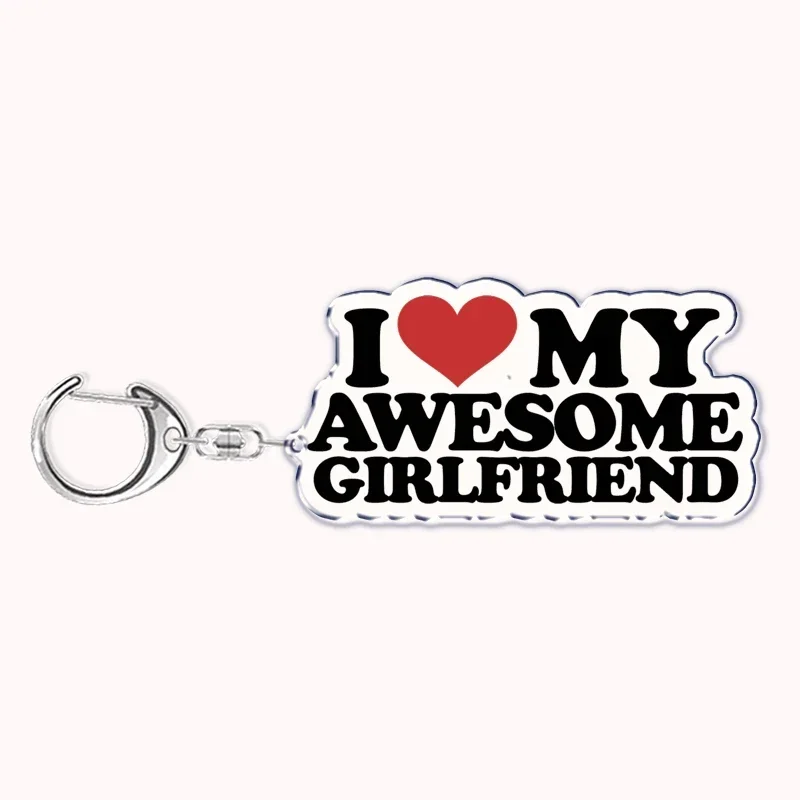 I Love My Boyfriend Girlfriend Bf Gf Couple Keychain for Accessories Bag Hot Wife Mom Dad Key Chain Ring Keychains Lovers Gifts