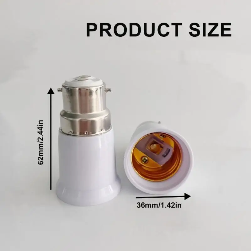 652F Tornillo tornillo Lámpara lámpara Adaptador bombilla a prueba calor B22 a E27 Cabezal conversión