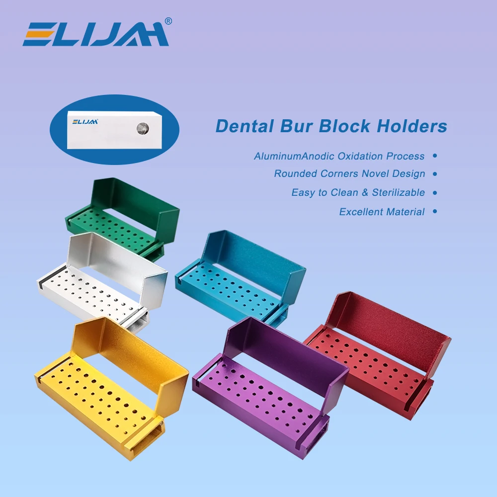 ELIJAH-bloque de desinfección de fresas dentales, soporte de esterilización de fresas FG, aluminio Autoclavable, 30 agujeros, materiales de odontología