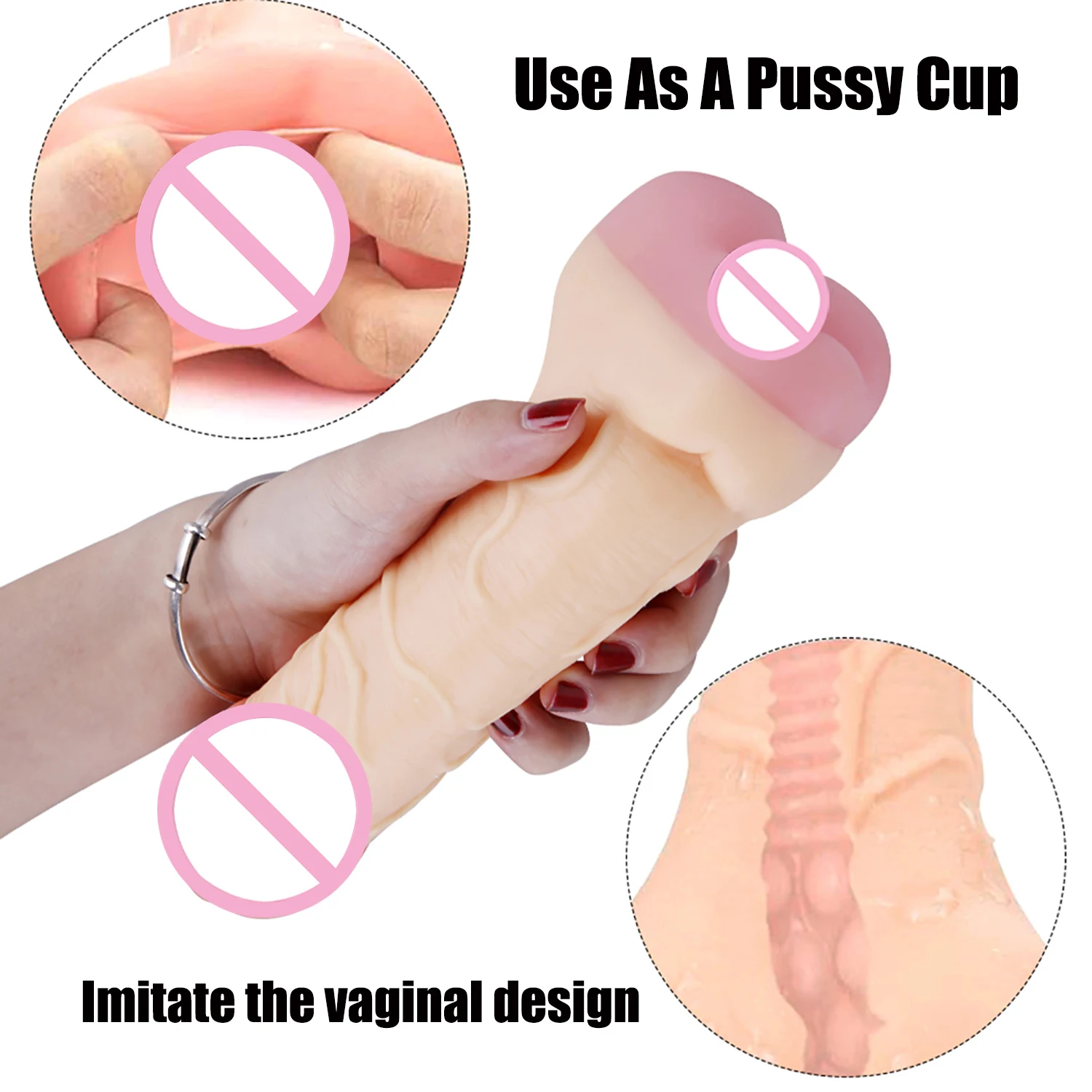 Reusable Big Penis Enlargers Pussy Cup Dildos Three Uses Sex Toys Retarded Ejaculation Penis Sleeve Penis Enlargement Condoms