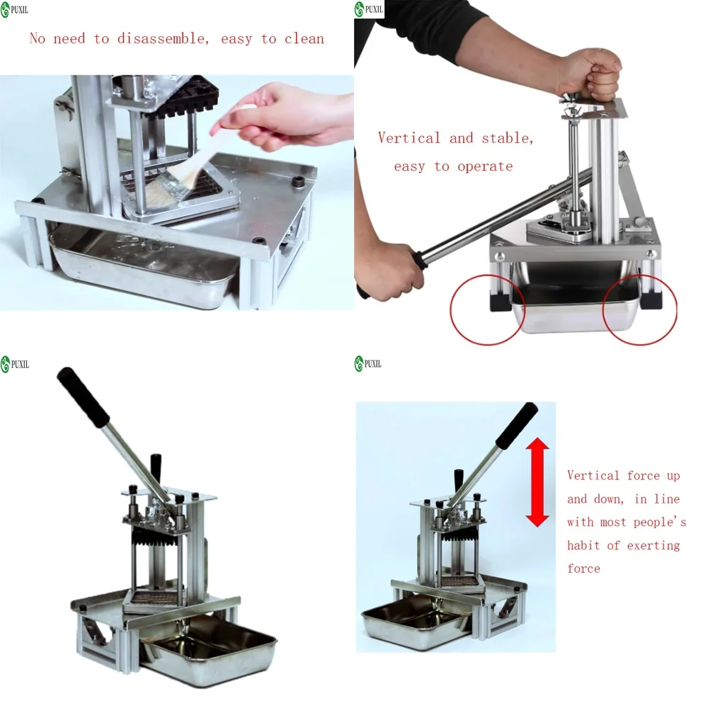 Cortador de Papas Fritas para Uso Doméstico y Comercial, Rebanador de Verduras para Patatas, Zanahorias, Pepinos, Cebollas, Calabacines y Pimientos