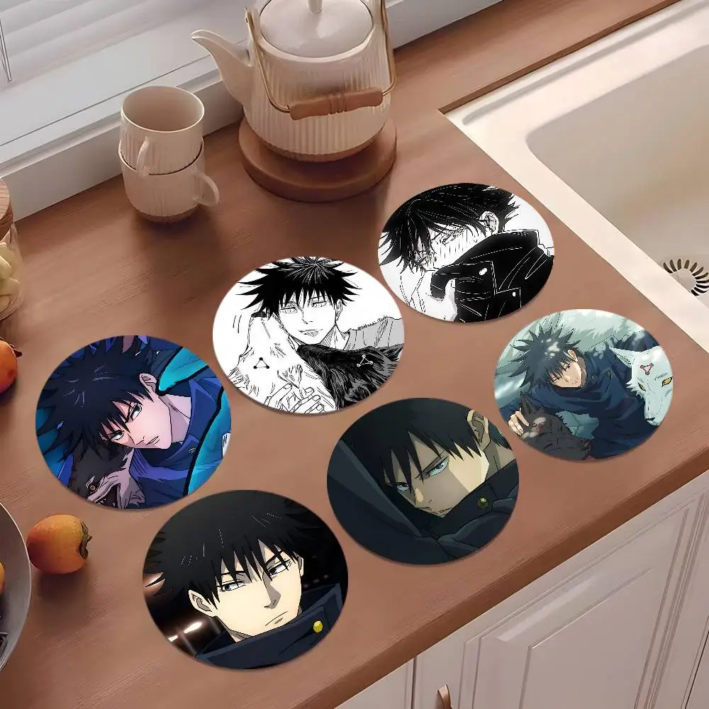Fushiguro Megumi Anime Character Coasters 10cm Round Wooden Suitable For Drinks Tea Coffee Home Gift Choice Holidays