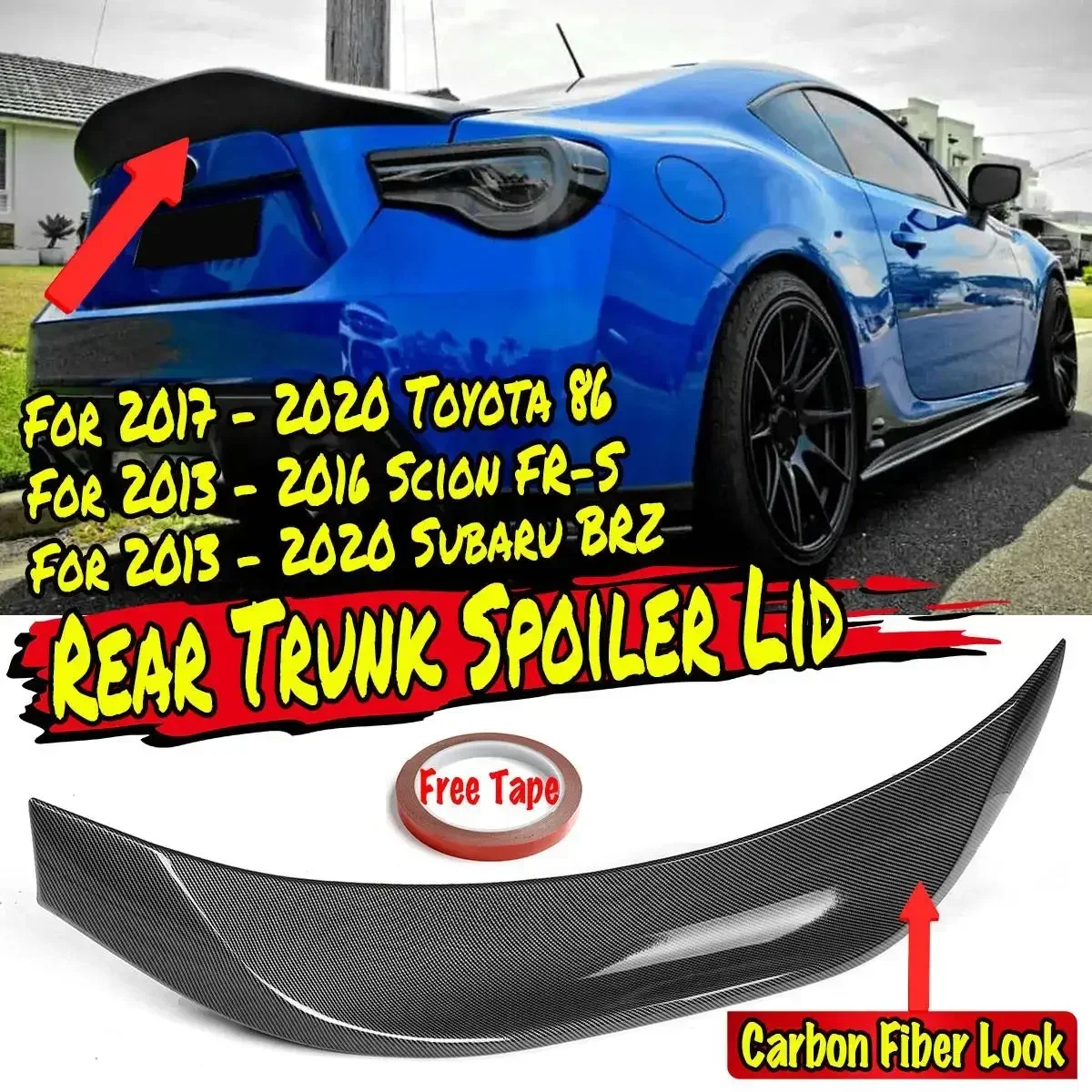 

Car Rear Trunk Spoiler Wing Lip For Subaru BRZ 2013-20 For Toyota 86 2017-2020 Scion FR-S 13-2016 Tail Wing Decoration Body Kit