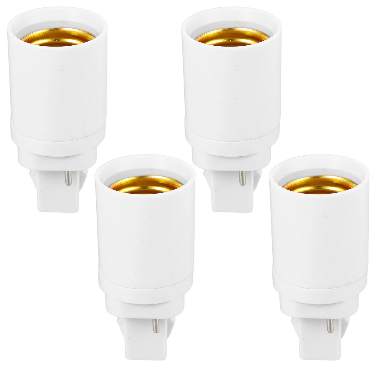 

4pcs to E27 Lamp Adapter Bulb Converter Holder White 2pin Socket Screw Base Light Bulbs Adapter Reliable Practical