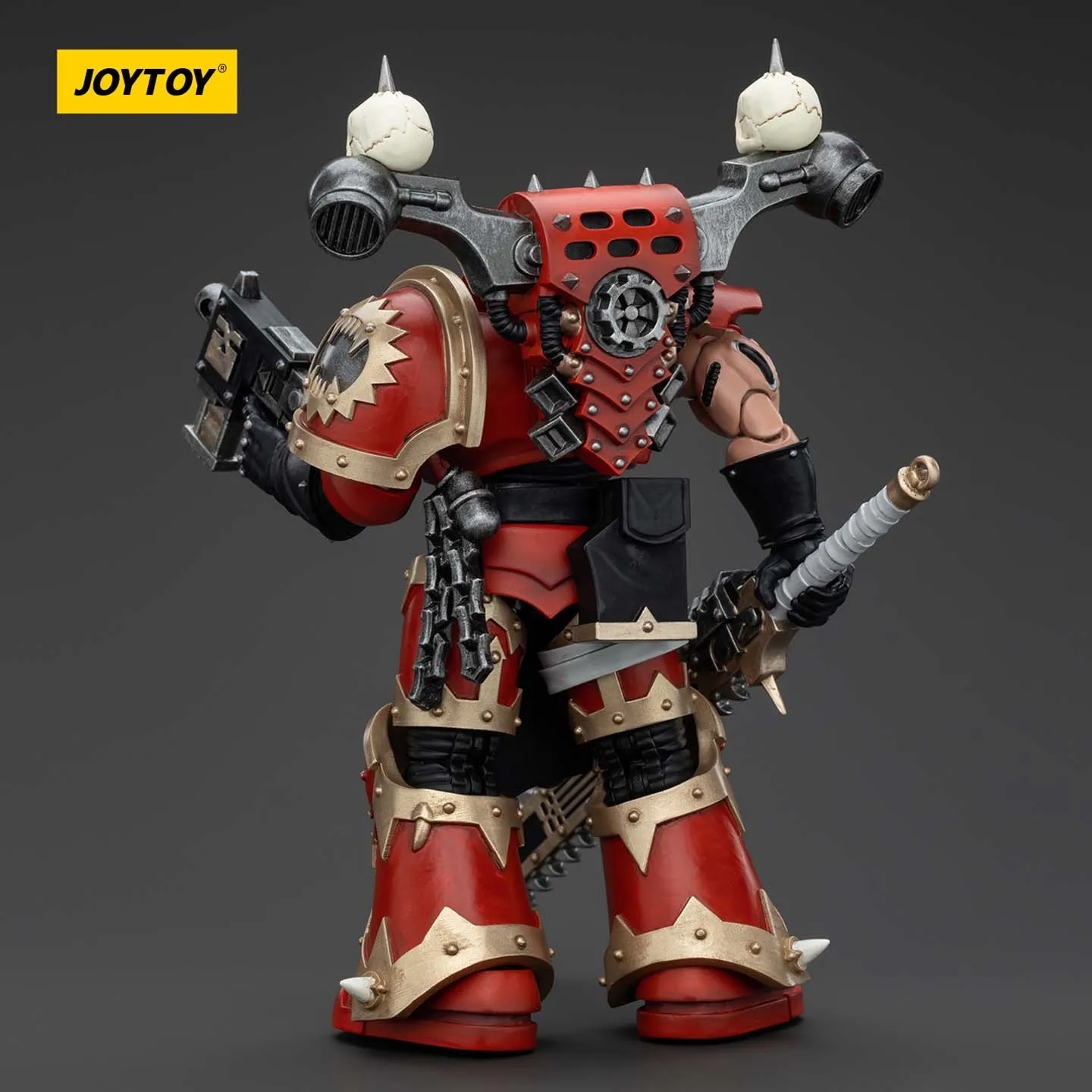 JOYTOY Dark Source Warhammer 40k World Devourer JT00560 1/18 Model Speelgoed van Berserker Warrior Uitgerust met Ripper Chain Saw Sword