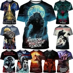 Y2K Top American Werewolf 3D Printed T-shirt Fun Casual Men's Clothing Fashion Men's and Women's Round Neck Short Sleeve Tees