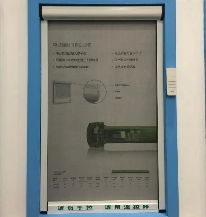 Remote Control Motorized Large Size Garage Anti Insect/mosquito Screen Window and Door