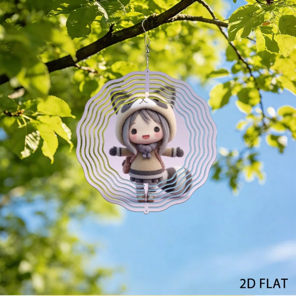 

3D Raccoon Wind Chime Iron Outdoor Garden Decor Soft Suede