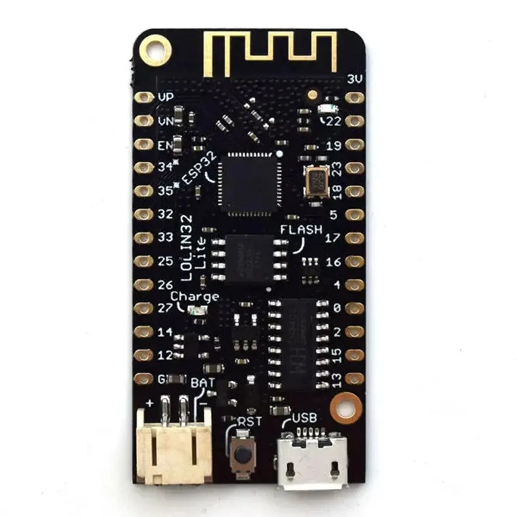 LOLIN32 Placa de desarrollo inalámbrica Wifi, antena, tarjeta Micro USB, interfaz de batería de litio, módulo ESP32 REV1, envío directo