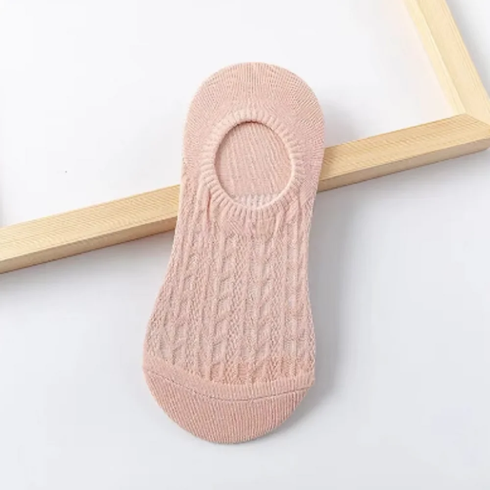 5 Pairs/Set Solid Candy Colors Invisible Silicone Non-slip Women Sock Boat Socks image 3