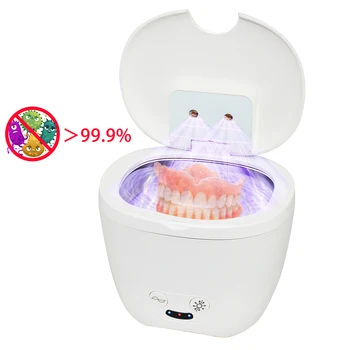 Limpiador ultrasónico para dentadura postiza, joyería, reloj de dientes, limpiador de retenedor ultrasónico, baño ultrasónico UV Tina Ultrasonica Dental