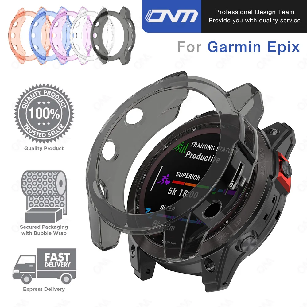 Garmin Epix Gen 2 용 투명 소프트 케이스 보호 범퍼 커버, Fenix 7 7S 7X 스마트 스포츠 시계 보호 액세서리