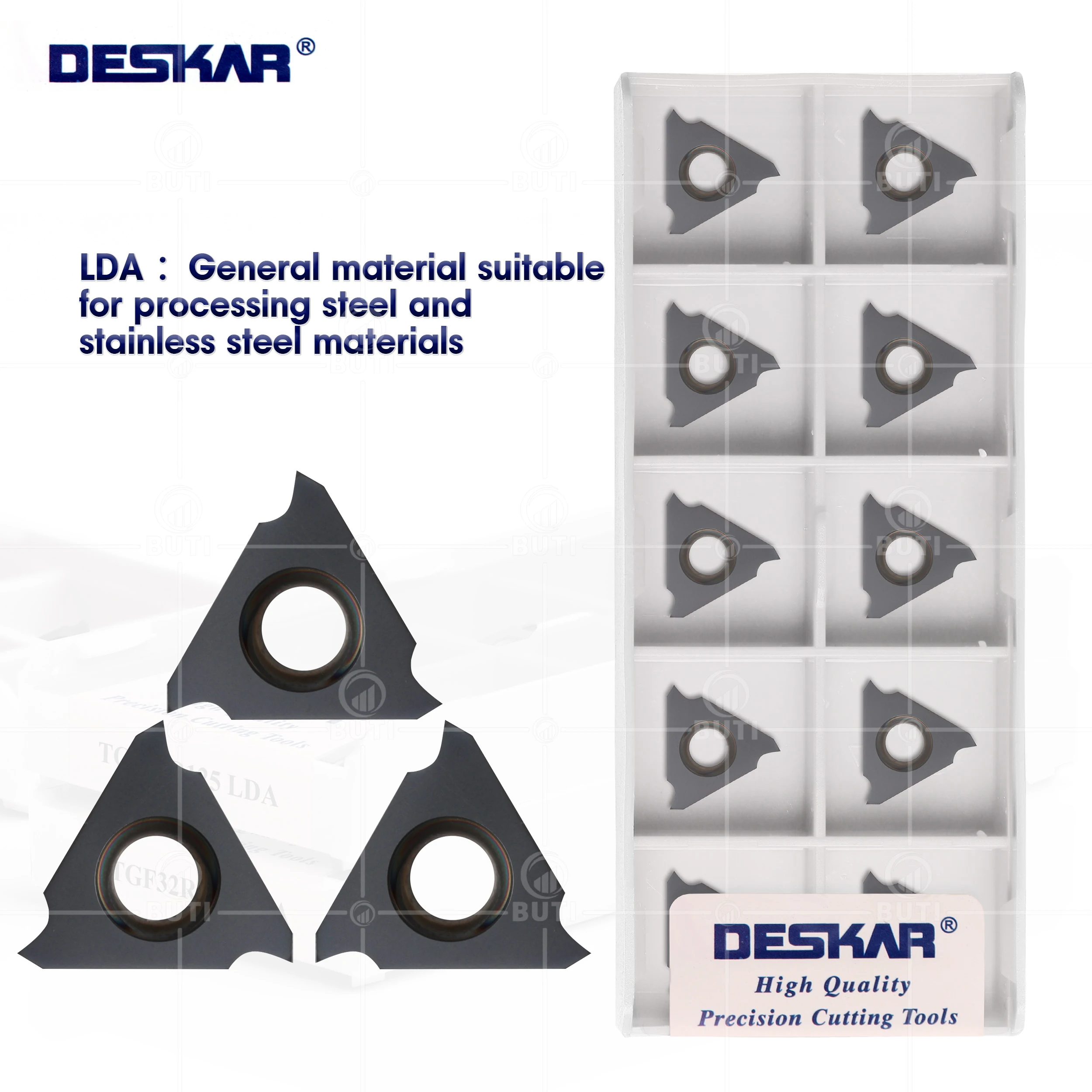 Deskar 100 Original Tgf32r l 040 050 060 065 070 075 080 085 100 125 Lda Torneamento Ferramenta Torno Cnc Cortador de Carboneto Grooving Inserções