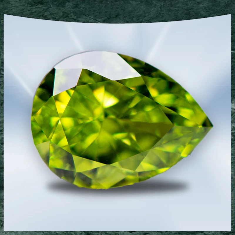 

Cubic Zirconia Crushed Ice Cut No Certificate Pear Shape Apple Green Color Charms Beads Jewelry Making Earrings Pendant Material