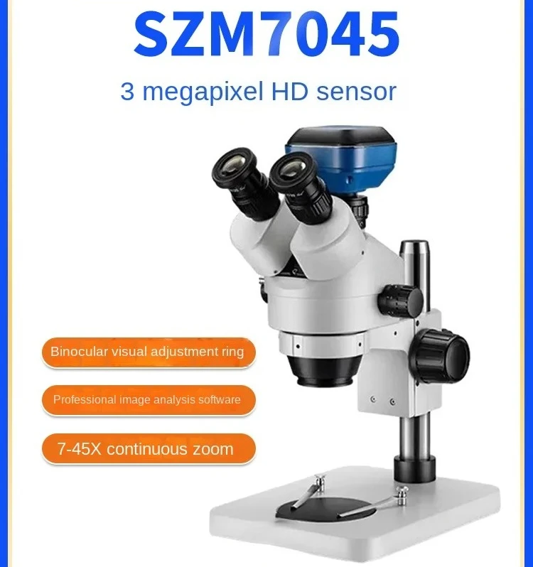 Mobile Phone Maintenance Microscope Binocular Trinocular HD Detection 7-45 Continuous Zoom