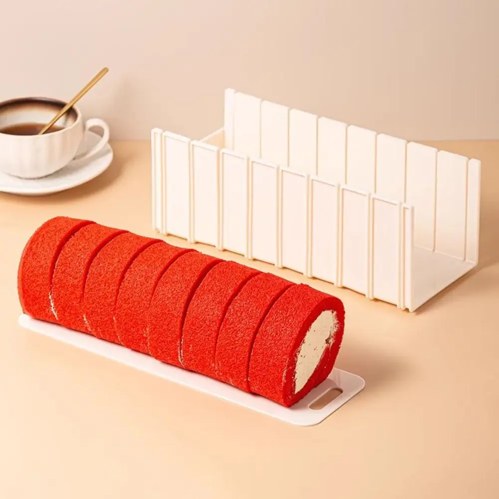 Evenly Cut Cake Roll Cutter 6/7/8 Grids Sliding Base Design Cake Roll Division Mold Labor-saving Efficient Swiss Roll Slicer