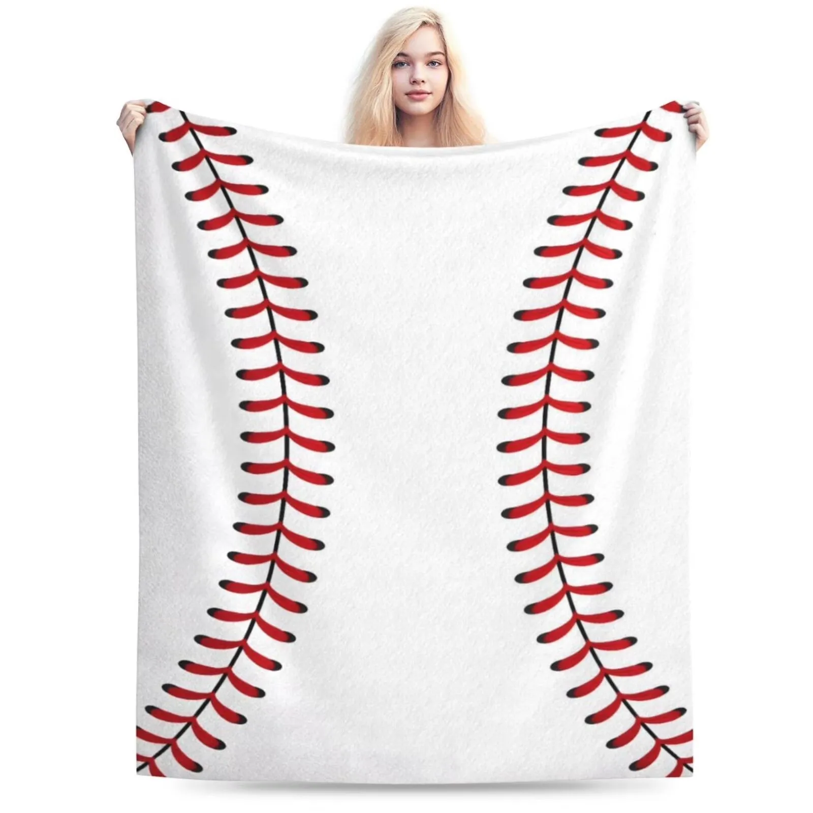 Baseball Plush Fleece Throw Blanket Soft Warm Gift for Sports Fans Adults Kids