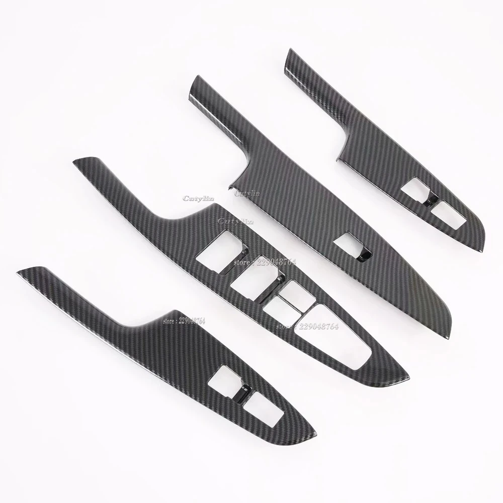 LHD RHD For Hyundai Tucson 2019 2020 Carbon Fiber Interior Gear Shift Water Cup Cover Trim Window Switch Cover Trim Accessories