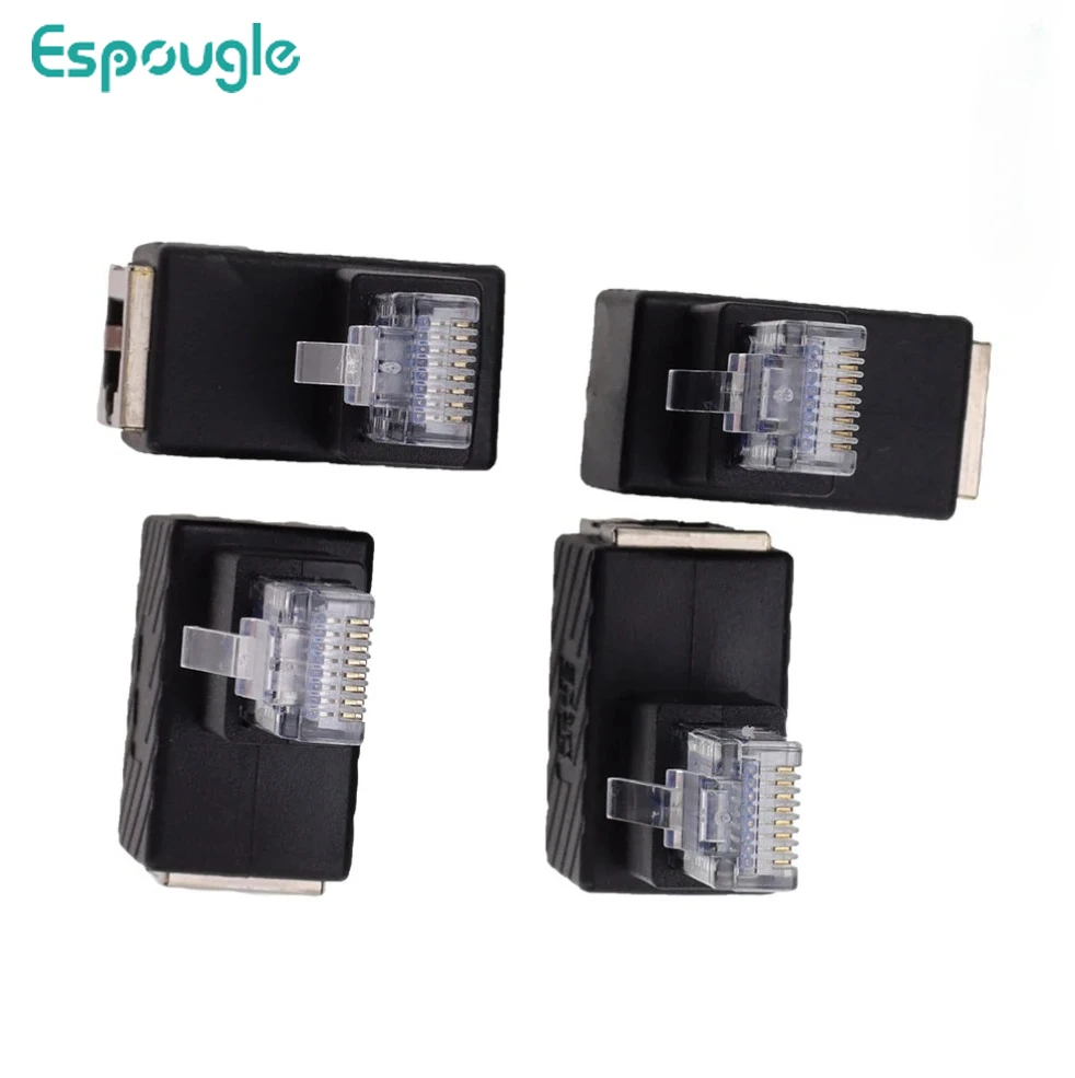 

100 шт. 90 градусов RJ 45 «папа-мама» адаптер-удлинитель вверх вниз левый правый угол Ethernet разъем