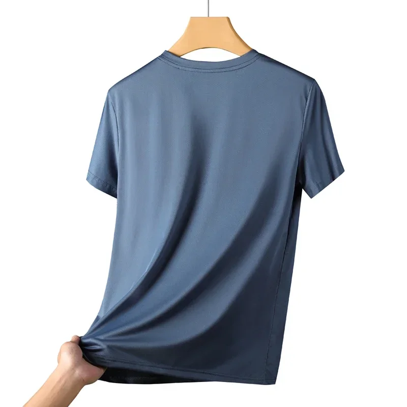 Ice silk short-sleeved T-shirt men summer quick dry cool feeling sports mesh breathable for outdoor sports hiking fishing image 5