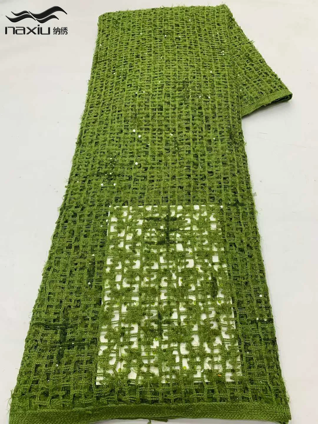 

Madison Nigeria Guipure Cord Lace Fabric 2026 African Sequins Guipure Lace Latest Designs For Women's Christmas Party Dresses