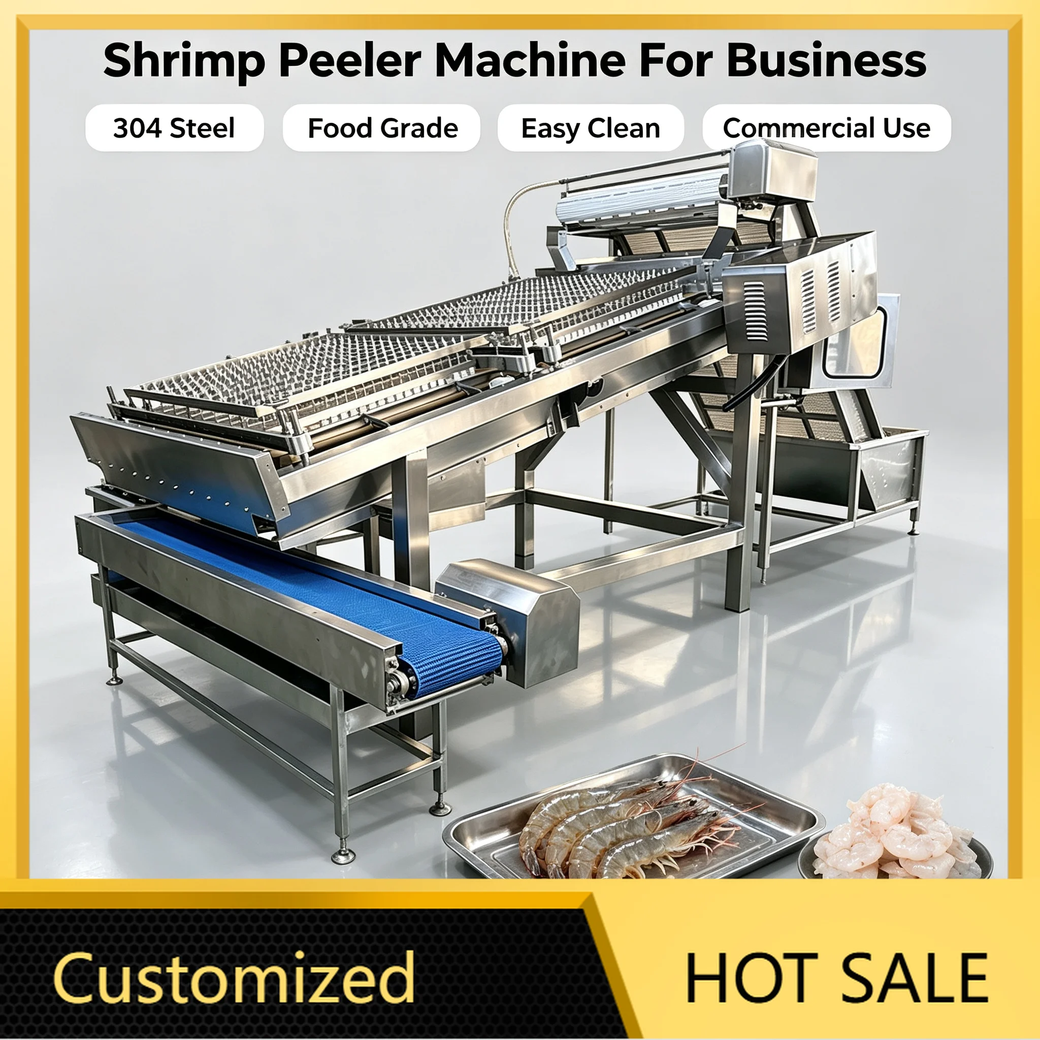 Shrimp Peeling Machine, Labor‑Saving Automatic Shell Remover for Shrimp Processing Workshop Production Customized