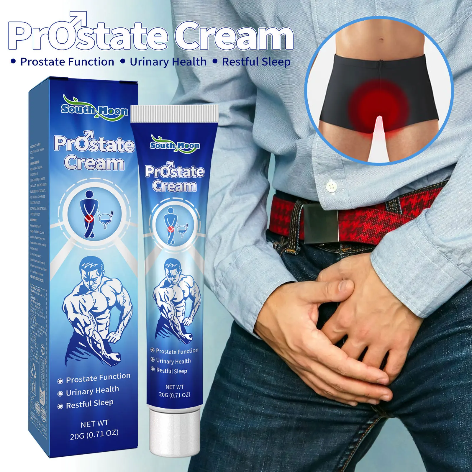 South Moon 1/2/3pcs Male Prostate Care Ointment Treatment Repair Plaster Keep Health Kidney Care Gentle Man Private Care Creams