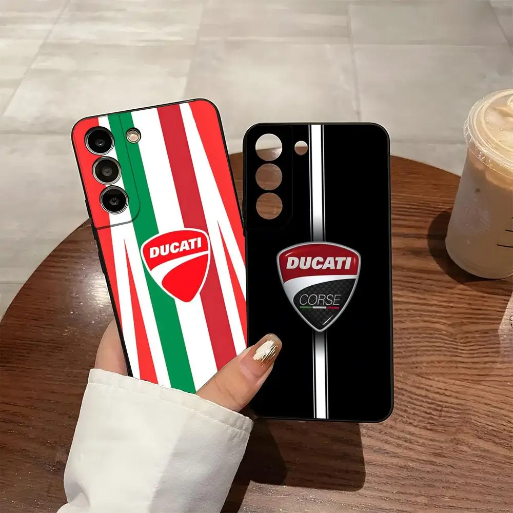 Motorcycle Racing D-Ducaties Phone Case For Samsung S25 S24 FE S23 S22 S21 Plus S20 Ultra Note20Ultra Black Soft Shell
