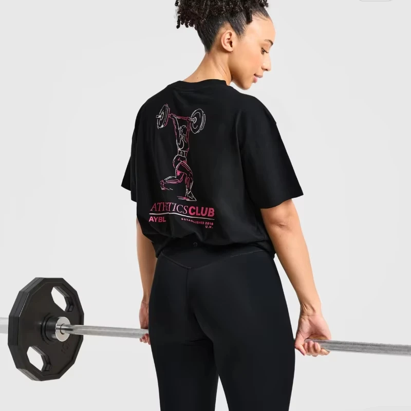 

Summer New High-quality Women's AYBL Letter Printing Sports Fitness Short-sleeved T-shirt Crew Neck Fashion Top Women Tee Tops