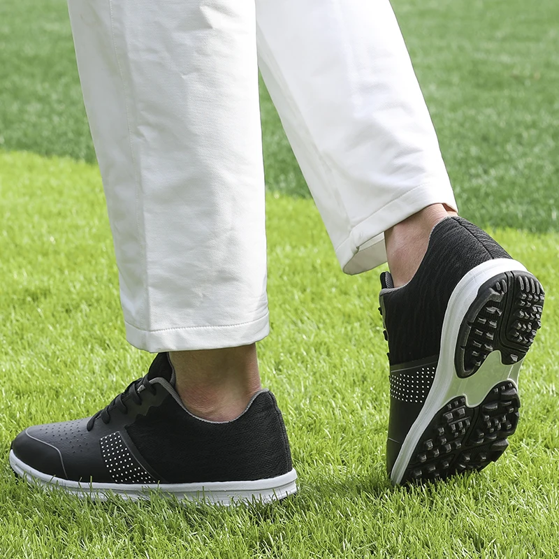 Men Golf Shoes Comfortable Breathable Men's Waterproof Golf Training Sneakers Black Gray Anti Slip Outdoor Sport Shoes