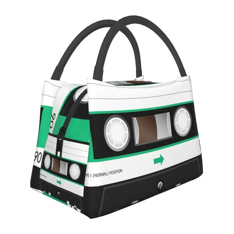 

Custom Cassette Music Tape Lunch Bags Men Women Thermal Cooler Insulated Lunch Box for Office Travel