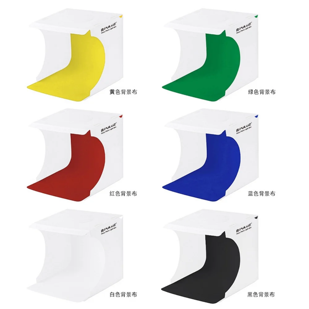 Mini Portable Photo Studio Light Box, Folding Photography Light Tent kit with Bright LED Light, 6 Color Backgrounds, 24X23X22CM