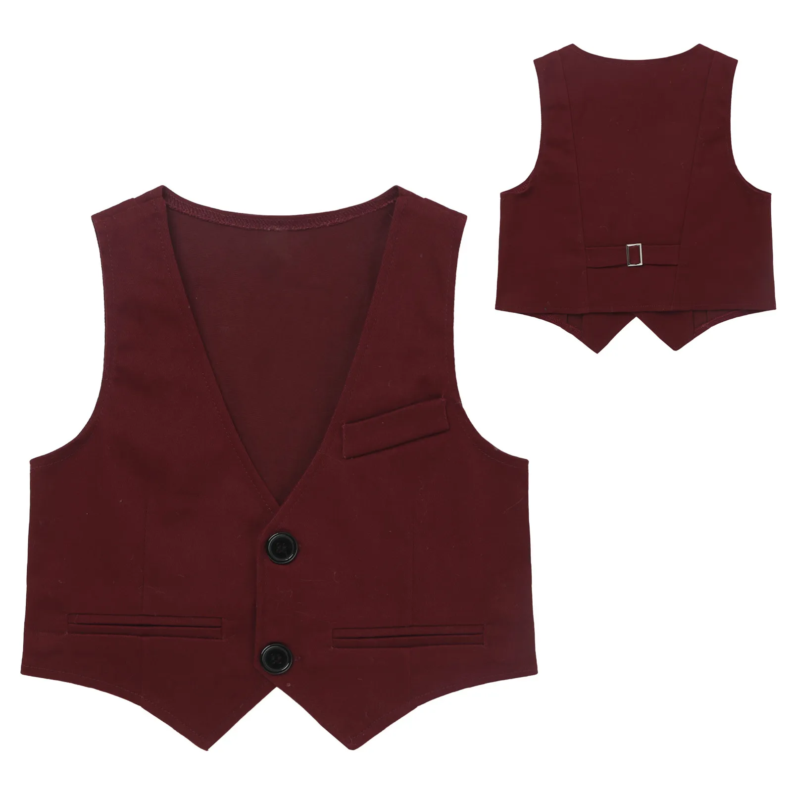 Kids Boys Gentlemen Vest Single-Breasted Formal Waistcoat for Wedding Birthday Party Evening Prom Photography Stage Performance