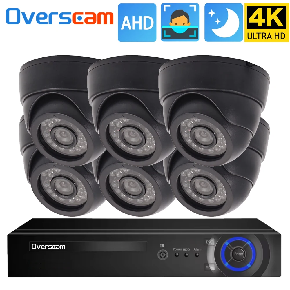 

8MP 4K Dome Face AHD CCTV Camera Security System 8CH 6 in 1 DVR Night Vision Surveillance Video Camera Kit For Home External Kit