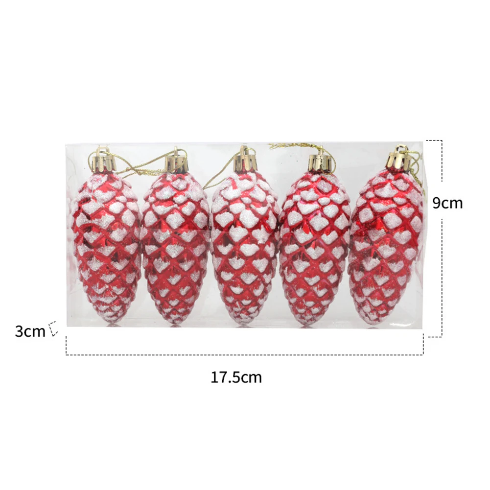 Holiday Home Ornament Christmas Pine Cone Balls Christmas Decoration Lightweight Plastic Material Stylish Holiday Addition