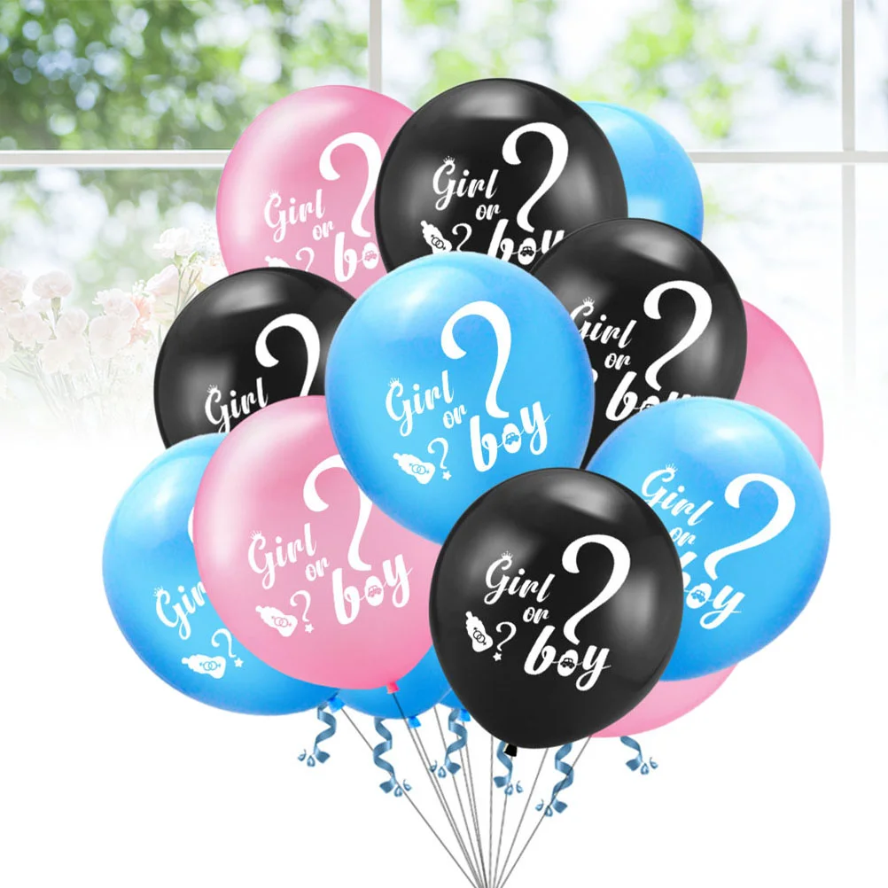 

50 Pcs Gender Reveal Balloon Kit Printed Latex Decorative Balloons for Girl Boy Birthday Party Festival Kids Room Living Room