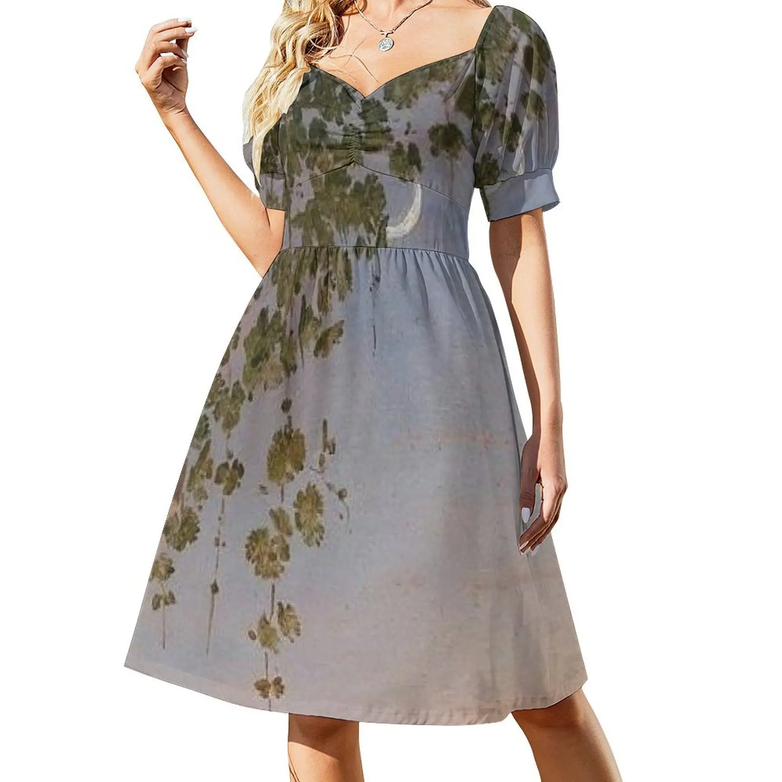 

Renaissance Abbey Painting Short-Sleeved Dress dress for woman elegant dresses plus sizes Evening gown womens dress