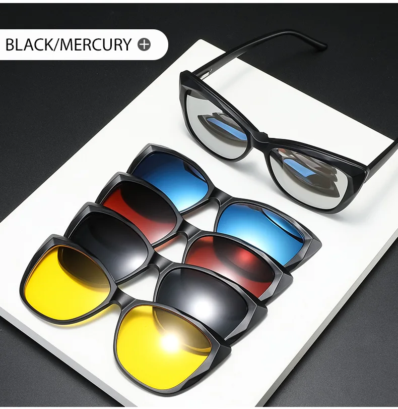 Vcka 10 in 1 Frauen Katzenauge Myopie Sonnenbrille Mode polarisierten Magnet clip auf Brille verschreibung pflicht ige Brillen gestelle-0.5 ~-6,0 – Detail 8