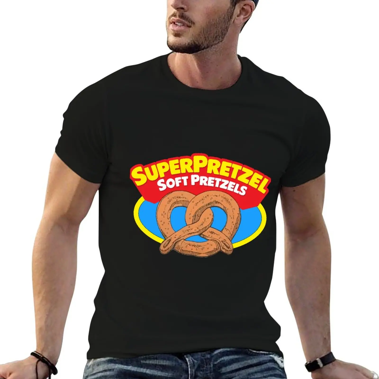 90s Super Pretzel Soft Pretzels Deadstock T-Shirt Basic Short Sleeve Cotton Blend T-Shirt