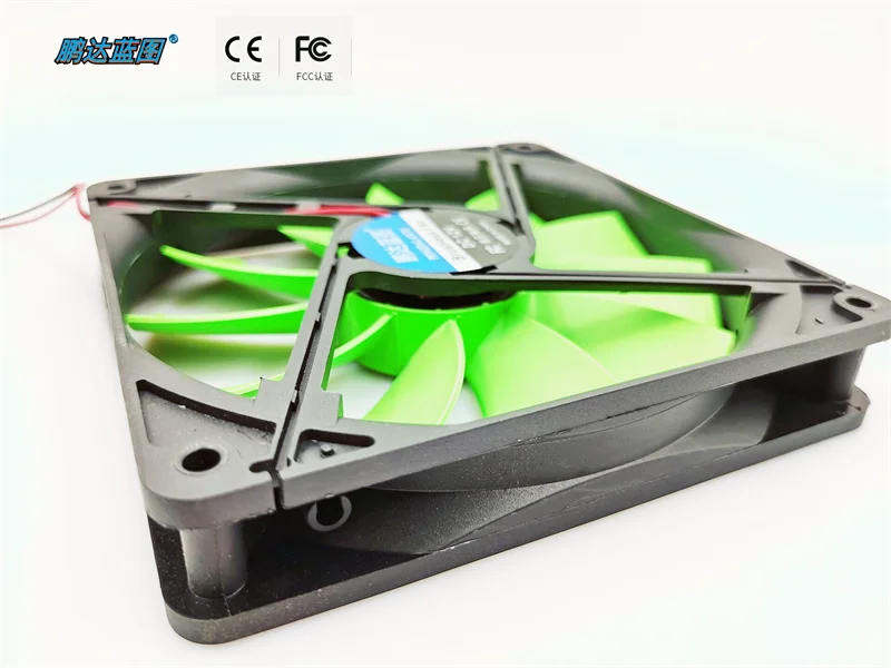 Pengda Blueprint 13525 Hydraulic Bearing Silent Green Fan Leaf 13.5CM Chassis 12V 0.26A Cooling Fan135*135*25MM