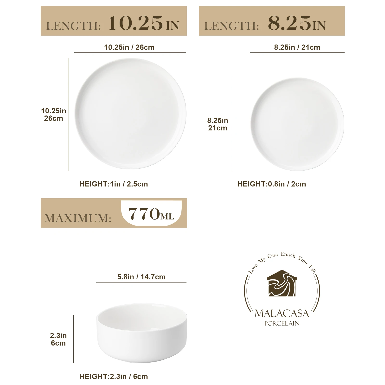 18/36-Piece Ceramic Plate Porcelain Dinnerware Set With 6/12 Pcs Dinner/Dessert Plates,Bowl Tableware Set For 6/12
