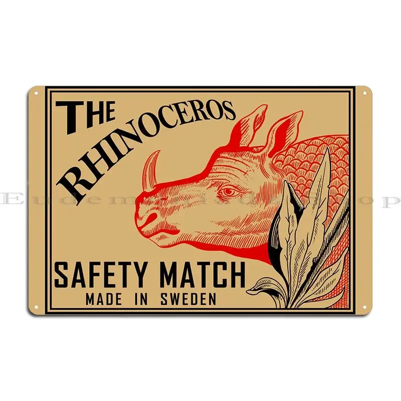 The Rhinoceros Metal Plaque Poster Design Retro Create Plates Cinema Tin Sign Poster