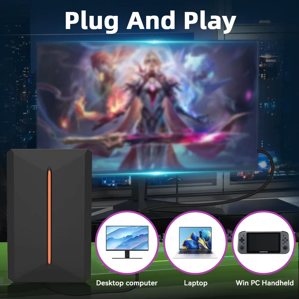 Launchbox 500G محرك الأقراص الصلبة الخارجي المدمج في 3700 ألعاب ثلاثية الأبعاد/الكمبيوتر الشخصي لأجهزة PS4/PS3/PS2/PS1/Switch/WII/WIIU/N64/DC لـ Win PC/الكمبيوتر المحمول